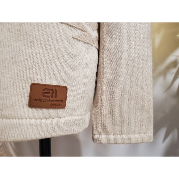 State of Elevenate Womens 100% Lambswool Sweater Size L Aztec Tribal Nordic Knit - Picture 7 of 13